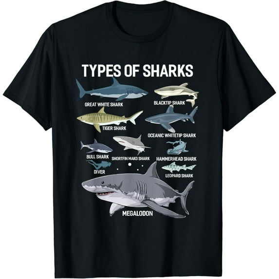 Sam Soft Types Of Sharks Shirt Sea Animal Shirt For Sharks Lover T-Shirt