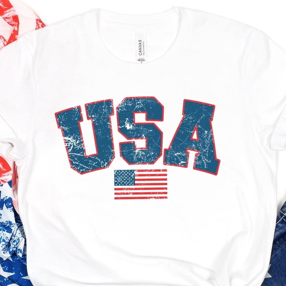 Sam Soft USA Distressed Shirt T-Shirt, 4th Of July Shirt, Usa Flag Shirt, Patriotic Shirt, USA Shirt, America Shirt, Gift For Her, Cute USA ShirtFull Size S-5XL