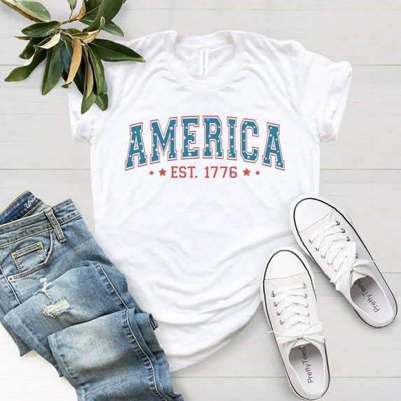 Sam Soft USA Flag Shirt, USA Est 1776 T-Shirt, 4th of July, Fourth Of July Shirt, American Flag T-Shirt, USA Shirt, Memorial Day Shirt, Est 1776 Tee