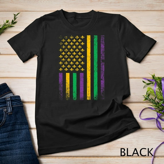 Sam Soft Us Flag Mardi Gras T-Shirt Unisex T-Shirt