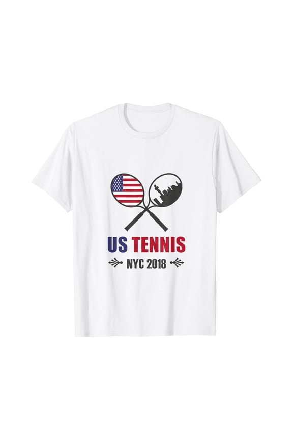Us Tennis Skyline Flag 2018 T-Shirt T-Shirt Full Size S-5Xl