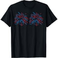 thumbnail image 1 of Sam Soft Usa Fireworks Couple Just Here For The Fireworks T-Shirt, 1 of 5