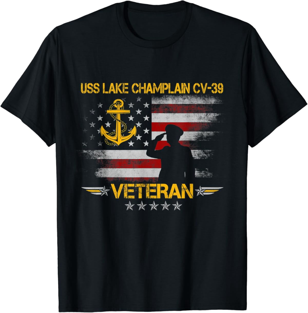 Artisan Owl USS Lake Champlain CV-39 Navy Ship Patch Hat - Adjustable Baseball Cap, Navy Blue, Made In USA 2 thumbnail image