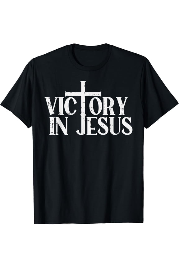 Victory In Christ Cross God Faith Christian Men Women T-Shirt