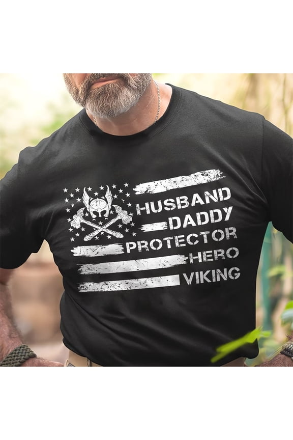 Viking Husband Daddy Protector Hero Viking Graphic Unisex T Shirt, ...