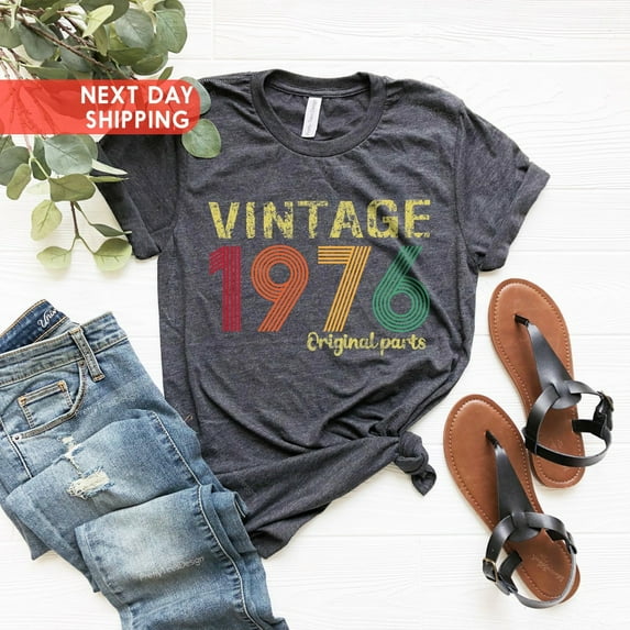 Sam Soft Vintage 1976 Original Part Tee, 1976 Retro Shirt, 1976 Vintage Tee, Born In 1976, 49th Birthday Gift For Women, 49th Birthday Gift For Men