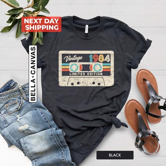 Sam Soft Vintage 1984 Limited Edition Cassette T-Shirt, 41st Birthday Shirt, 1984 Birthday Shirt, 41st Birthday Gift For Women, 41st Birthday Men Tee