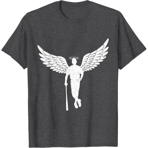Sam Soft Vintage Angel Baseball Player With Halo And Wings T-Shirt Full Size S-5Xl