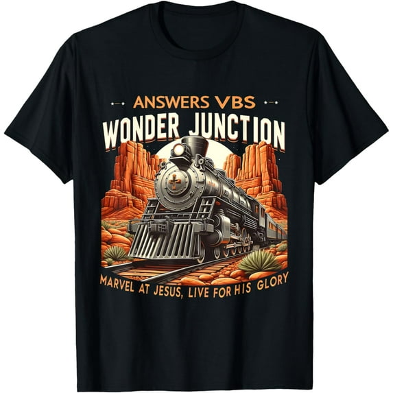 Sam Soft Vintage Answers VBS Wonder Junction Christian Train Theme T-Shirt