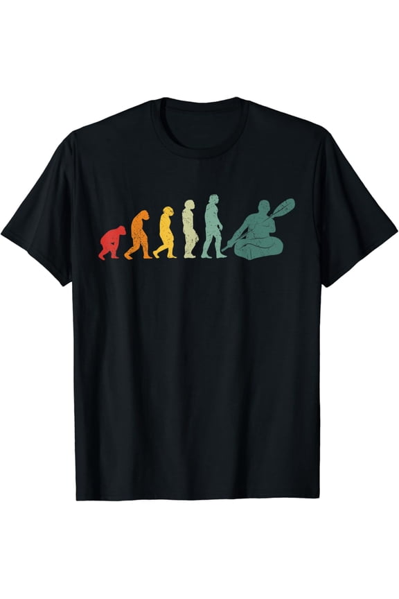 Vintage Ape To Modern Man Kayaking Kayakers Evolution Kayak T-Shirt, Gift For Friend, Full Size S-5Xl