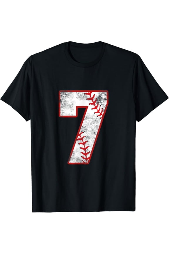 Vintage Baseball 7 Jersey Number T-Shirt Unisex Cotton Tee Full Size S-5Xl