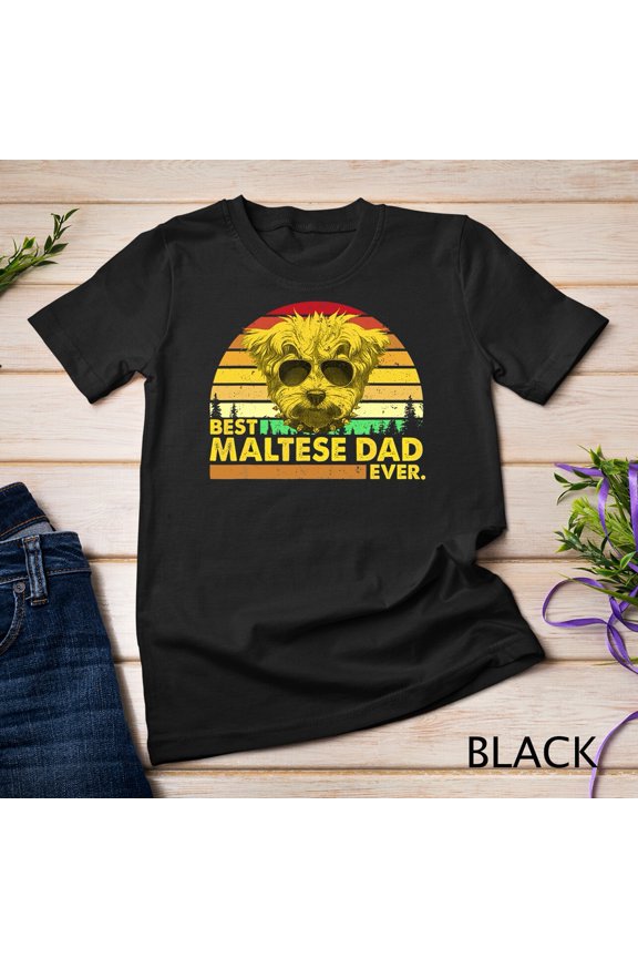 Vintage Best Maltese Dad Ever Dog Daddy Father T-Shirt Unisex T-Shirt