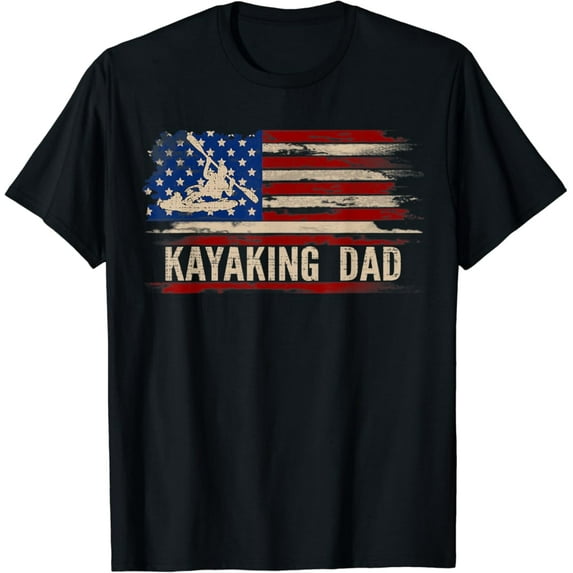 Sam Soft Vintage Kayaking Dad American Usa Flag Kayak Gift T-Shirt, Gift For Friend, Full Size S-5Xl