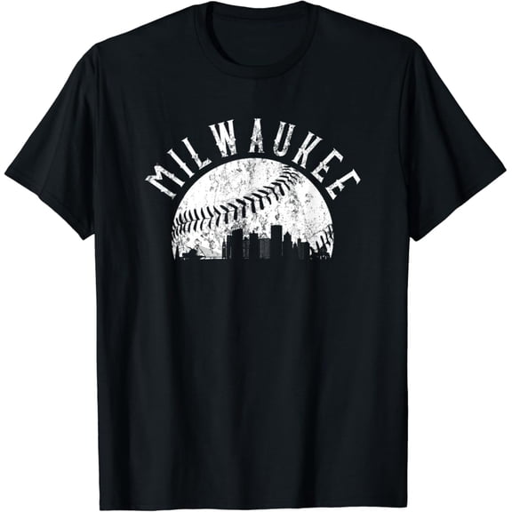 Sam Soft Vintage Milwaukee Baseball T-Shirt Full Size S-5Xl