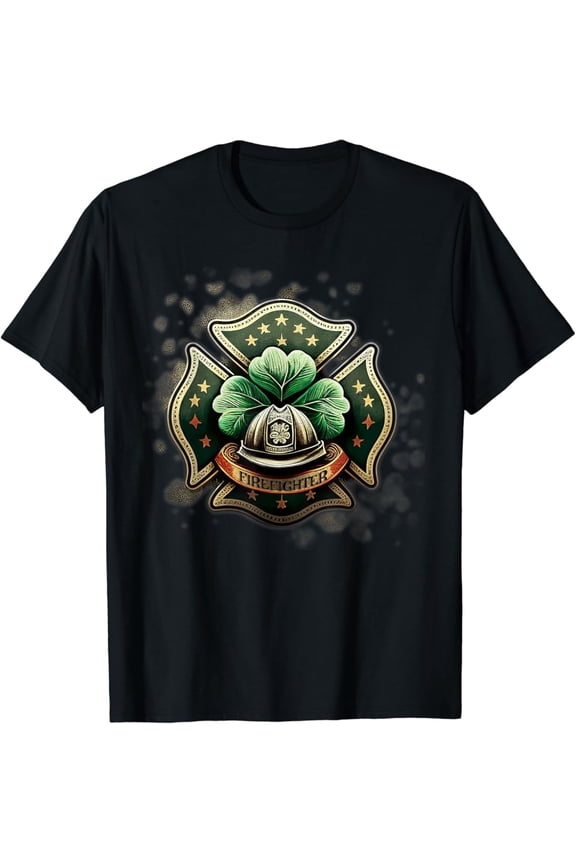 Vintage Shamrock Irish Firefighter St Patricks USA Fireman T-Shirt Full Size S-5XL