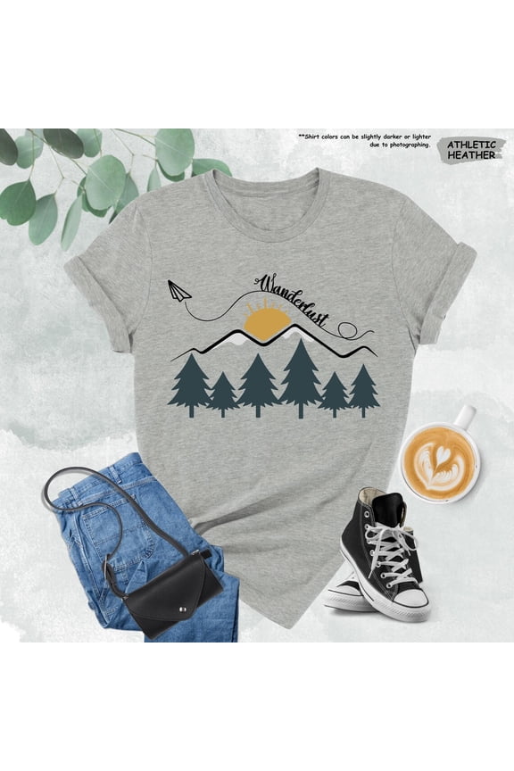Wanderlust Shirt, Adventure Shirt, Nature Lover Shirt, World Traveler Gift, Outdoors Shirt, Happy Camper Shirt, Mountain Shirt, Traveler Tee