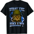 thumbnail image 1 of Sam Soft What The Helly Ironic Cat Brainrot Quote Gen Z Alpha T-Shirt, 1 of 5