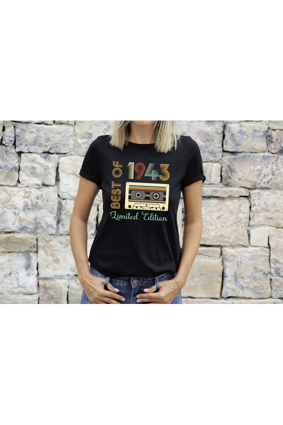 Womens 82Nd Birthday T-Shirt Gifts For Mam T Shirt 82 Years Old Best Of 1943 Unisex Cotton Tee, Full size S-5XL