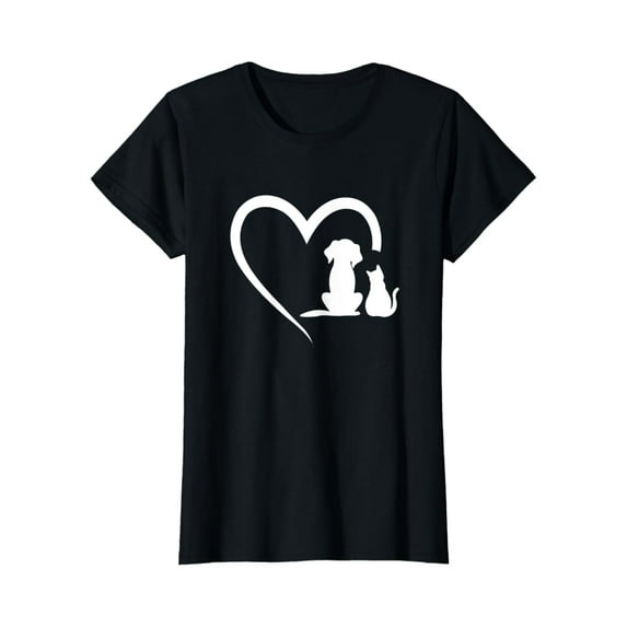 Sam Soft Womens Dog & Cat Heart Pet Gift I Dogs Association Animal Love T-Shirt
