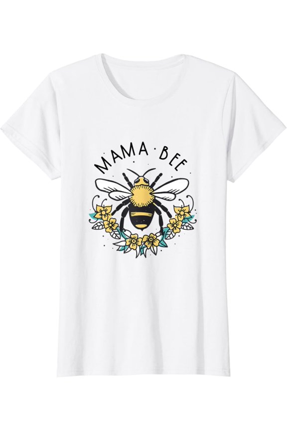 Womens Mama Bee Honey Beekeeper T-Shirt, Gift For Friend, Full Size S-5Xl