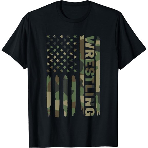 Sam Soft Wrestling American Flag Camo Wrestler T-Shirt, Gift For Friend, Full Size S-5Xl