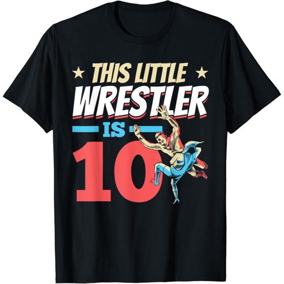 Sam Soft Wrestling Birthday I This Little Wrestler Is 10Th Birthday T-Shirt, Gift For Friend, Full Size S-5Xl