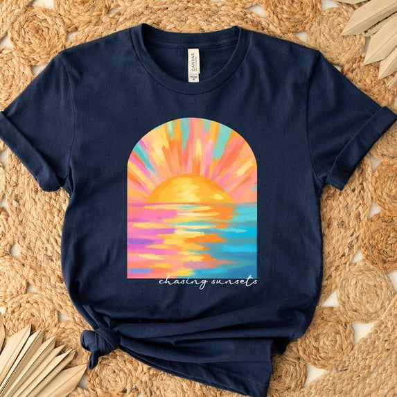 Sam Soft sunset shirt Summer Woman Shirt chasing sunsets boho summer tee Salty Mermaidcore tee for surfer Summer vibes surf tee summer shirtFull Size S-5XL