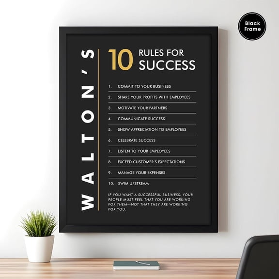 Sam Walton Rules For Success Wall Art Print, Unframed Paper Poster 8x10in