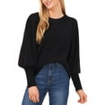 thumbnail image 1 of Sam and Jess Womens Knit Ribbed Trim Crewneck Sweater, 1 of 2