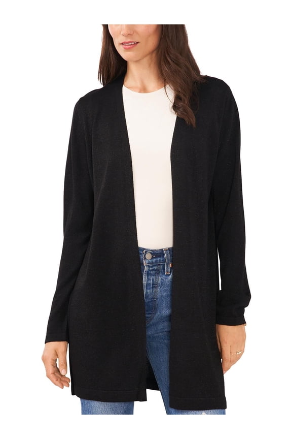Sam Jess Womens Shine Open Front Cardigan Black XS