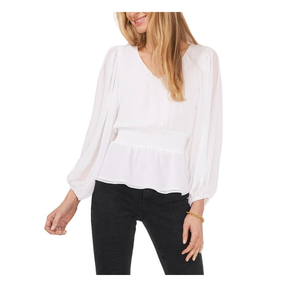 Sam and Jess Womens Smocked Polyester Blouse