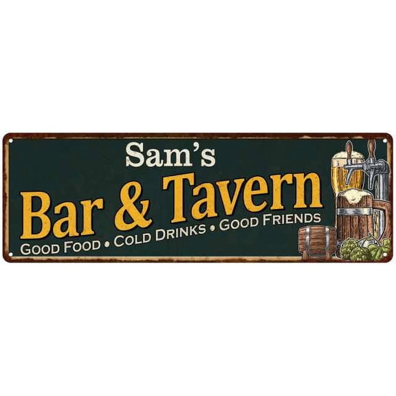 Sam's Bar and Tavern Green Sign Man Cave 6x18 206180003027