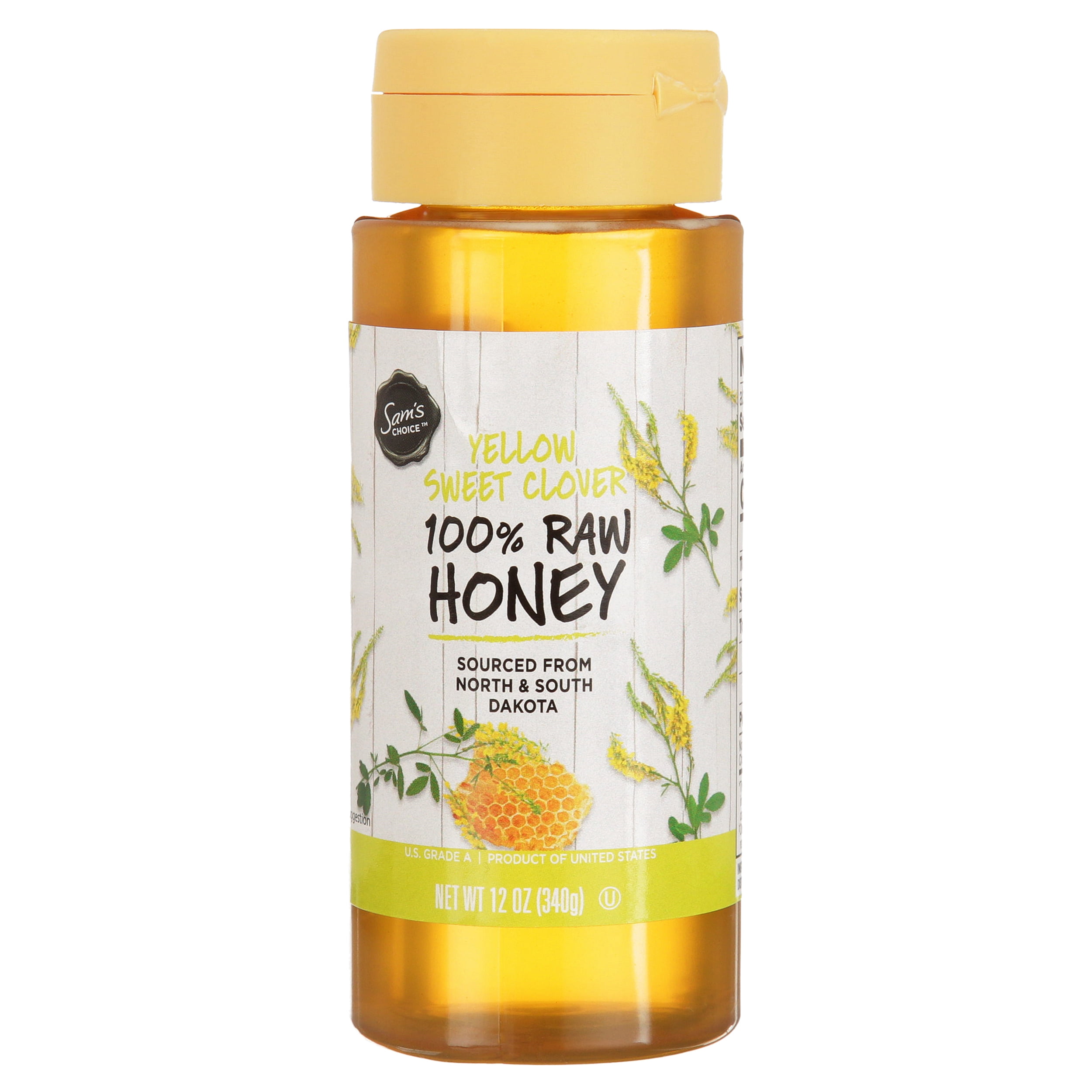 Sam's Choice 100 Raw Honey, Yellow Sweet Clover, 12 oz