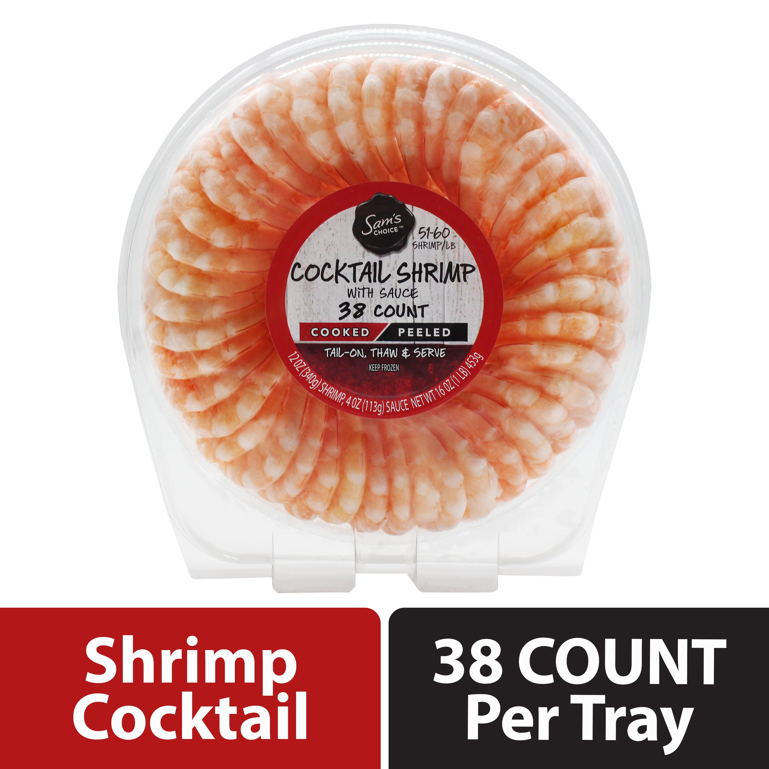 Sam's Choice Cooked Medium Shrimp Cocktail Ring with Sauce, 16 oz