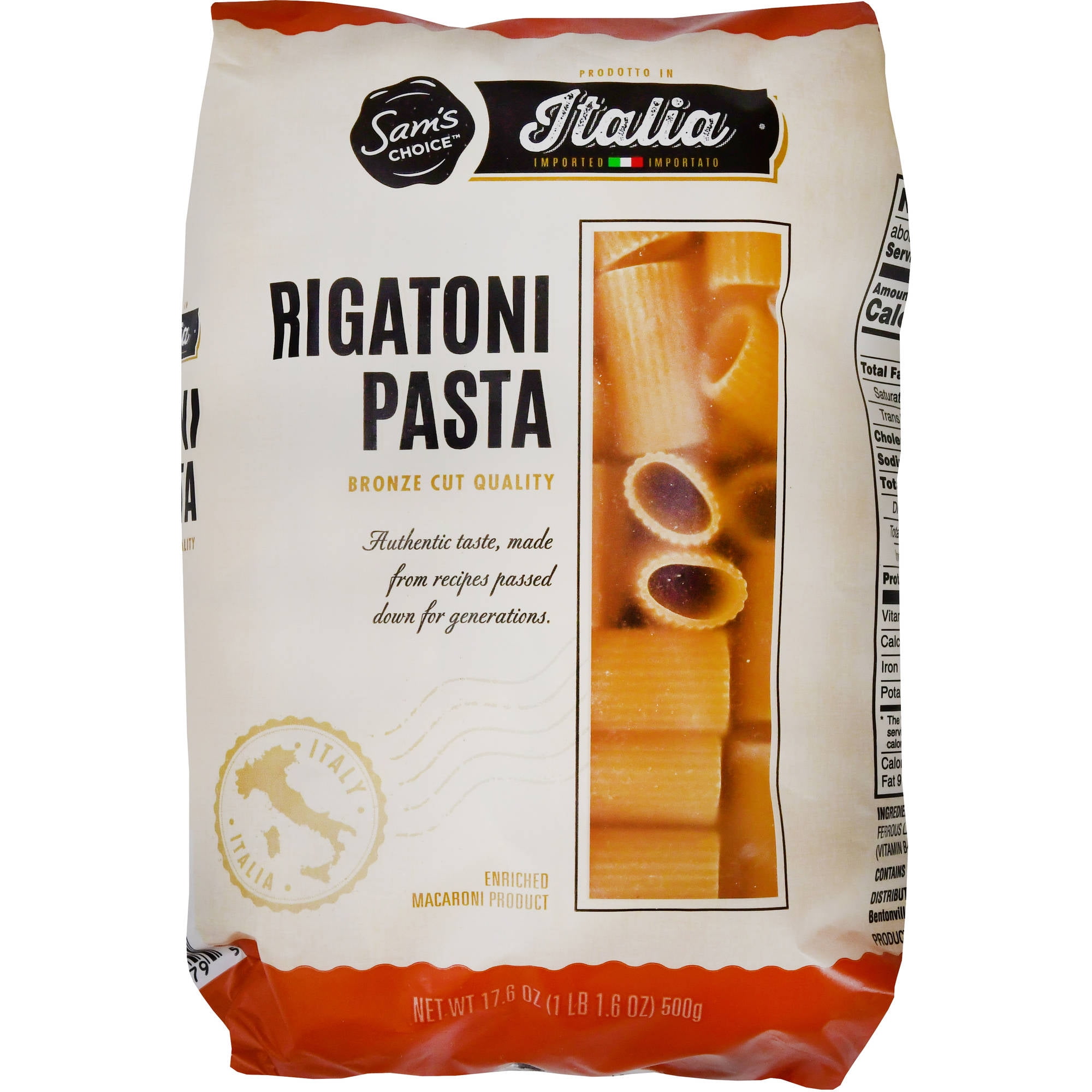 Sams Choice Bronze Cut Rigatoni 17.6 Oz