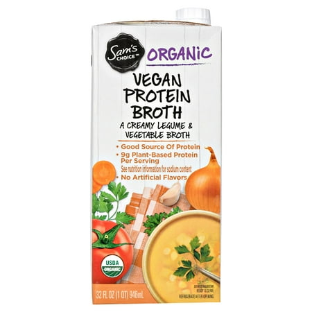 Sam's Choice Organic Vegan Protein Broth, 32 fl oz (Shelf-Stable)