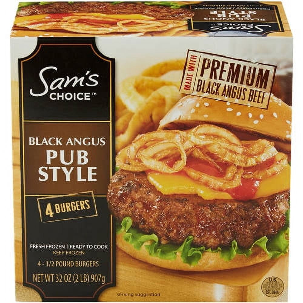 Sam's Choice Pub Style Black Angus Beef Burgers, 2 lbs