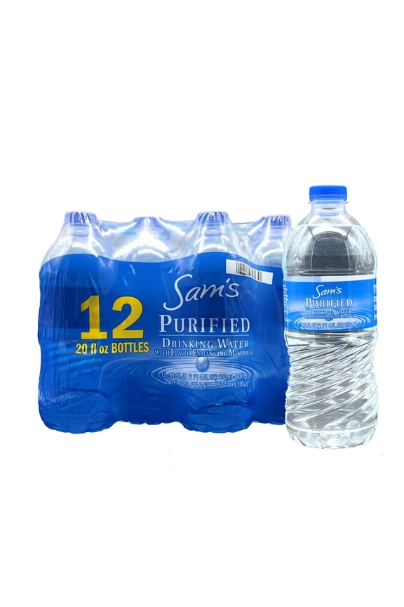 Sam's Purified Drinking Water Bottles, 20 fl oz, 12 Count