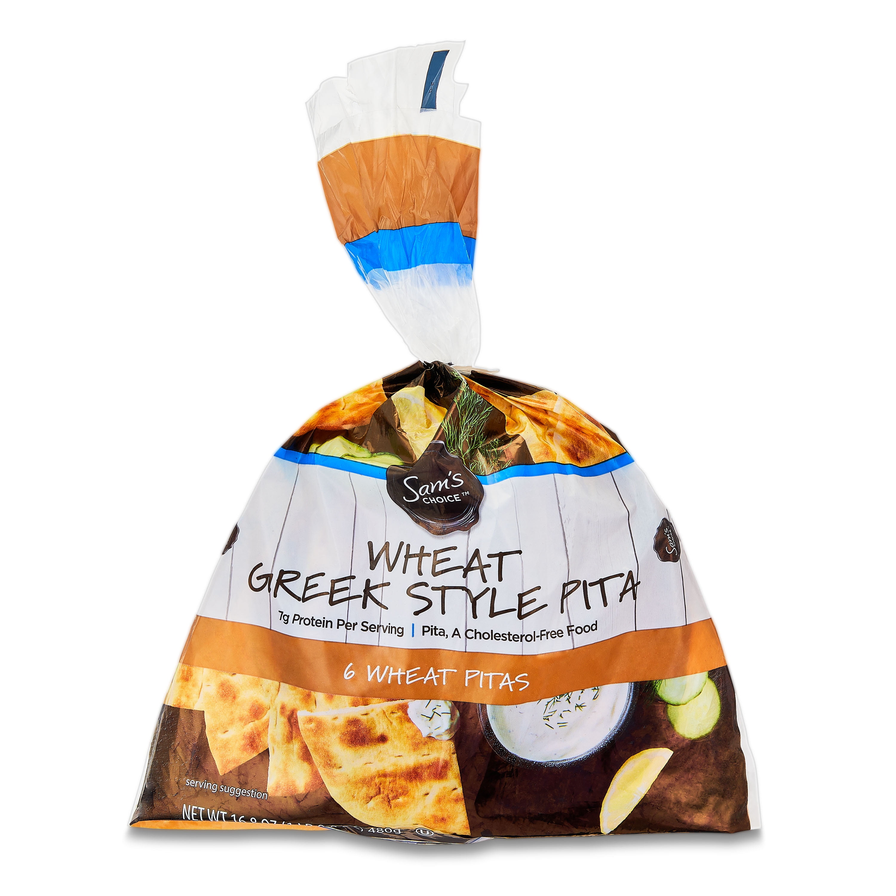 Sam's Choice Whole Wheat Greek Style Pita, 16.8 oz, 6 Count