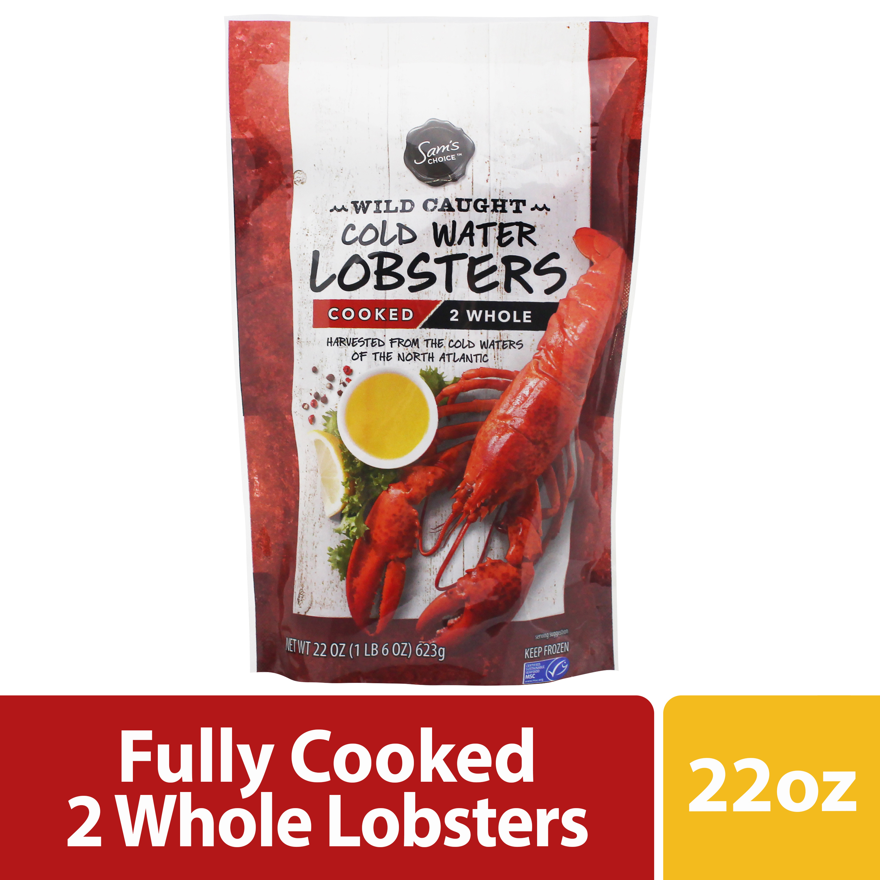 Sam’s Choice Wild Caught Whole Cooked Lobster, 22 oz - image 1 of 9