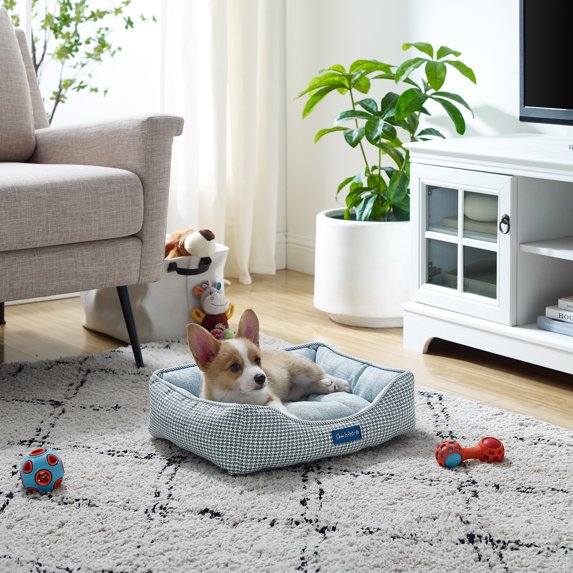 Sam's Pets Arlo® Small Blue Plaid Dog Bed