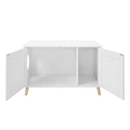 Sam's Pets Becky 24.5" White Cat Tree End Table and Litter Box Enclosure