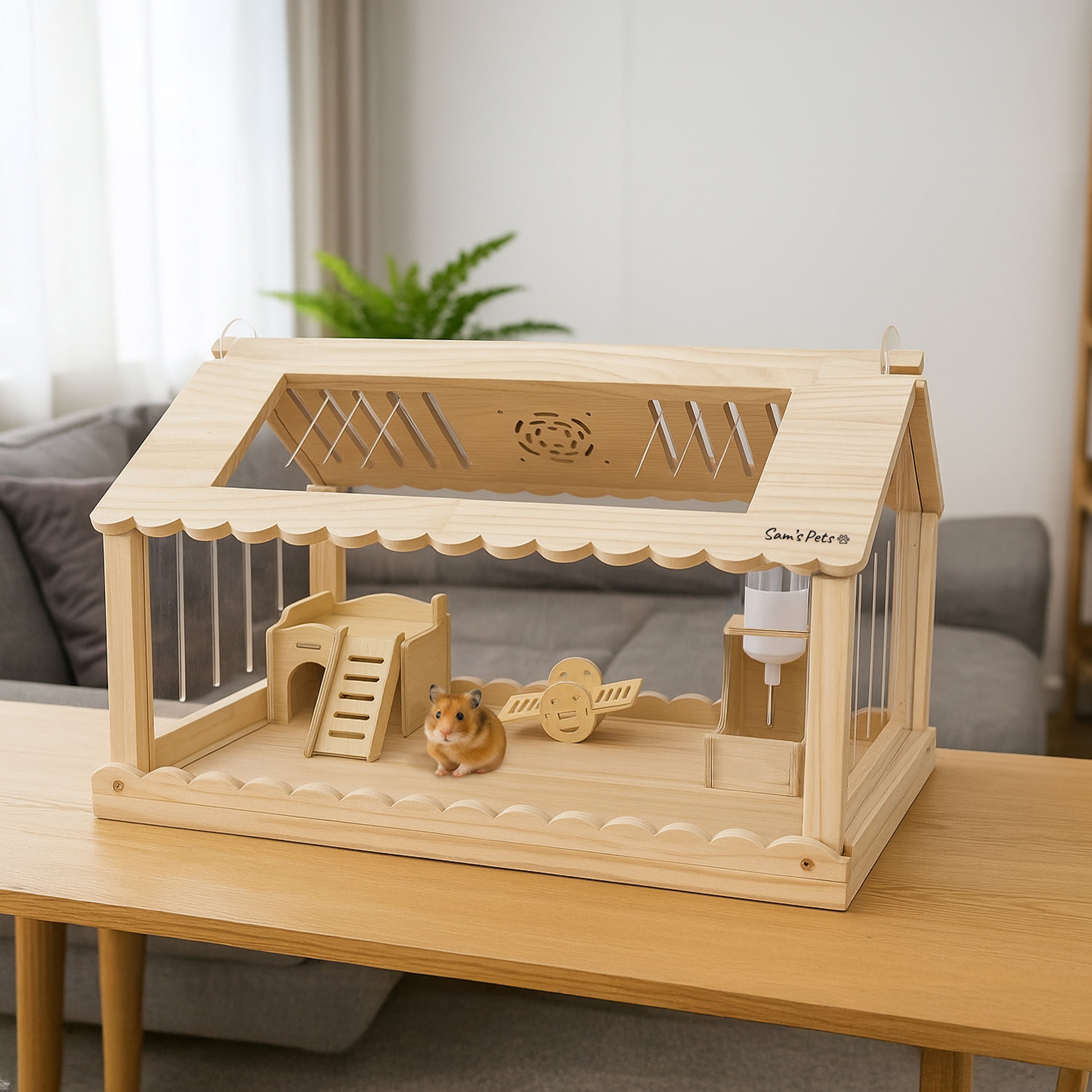 Sam's Pets Biscuit  24" Hamster Cage in Natural Oak