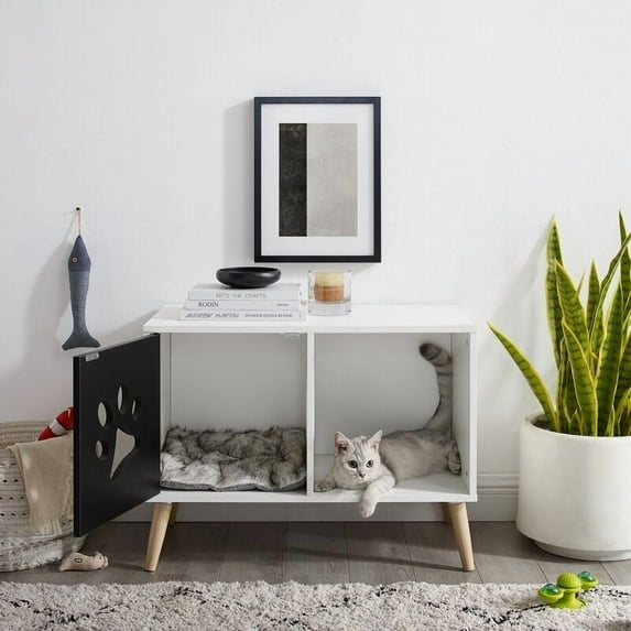 Sam's Pets Convertible® 22" Black and White Cat Tree End Table