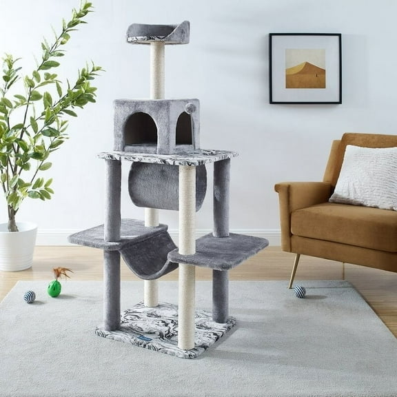Sam's Pets Dazzle 59" Gray Cat Scratching Tree