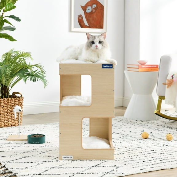 Sam's Pets Escher Cat Tree 23.5'' in White Oak