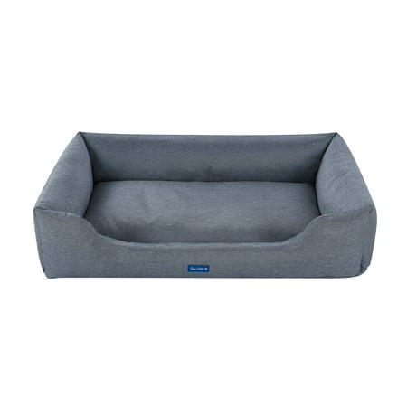 Sam's Pets Missy Water Resistant Rectangular Dog Bed, 27.5" L X 45.5" W X 10" H, Navy Blue