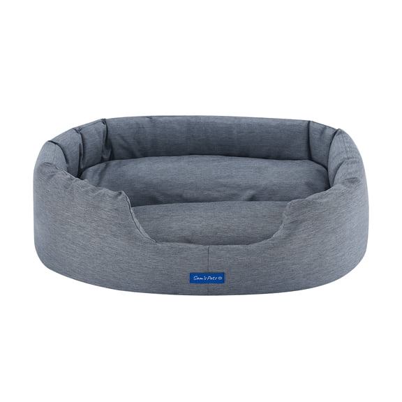 Sam's Pets Missy Water Resistant Round Dog Bed, 19.5" L X 25.5" W X 8" H, Navy Blue