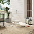 thumbnail image 1 of Sam's Pets NALA 23.5" Hanging Egg Cat Condo, White - Two Soft Cushions, Washable, Cozy, Wicker Design, Sturdy, 1 of 7