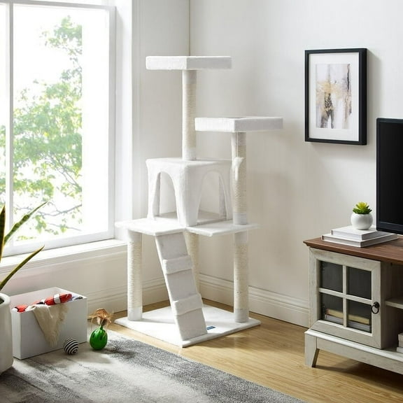 Sam's Pets Sam 54" White Cat Tree